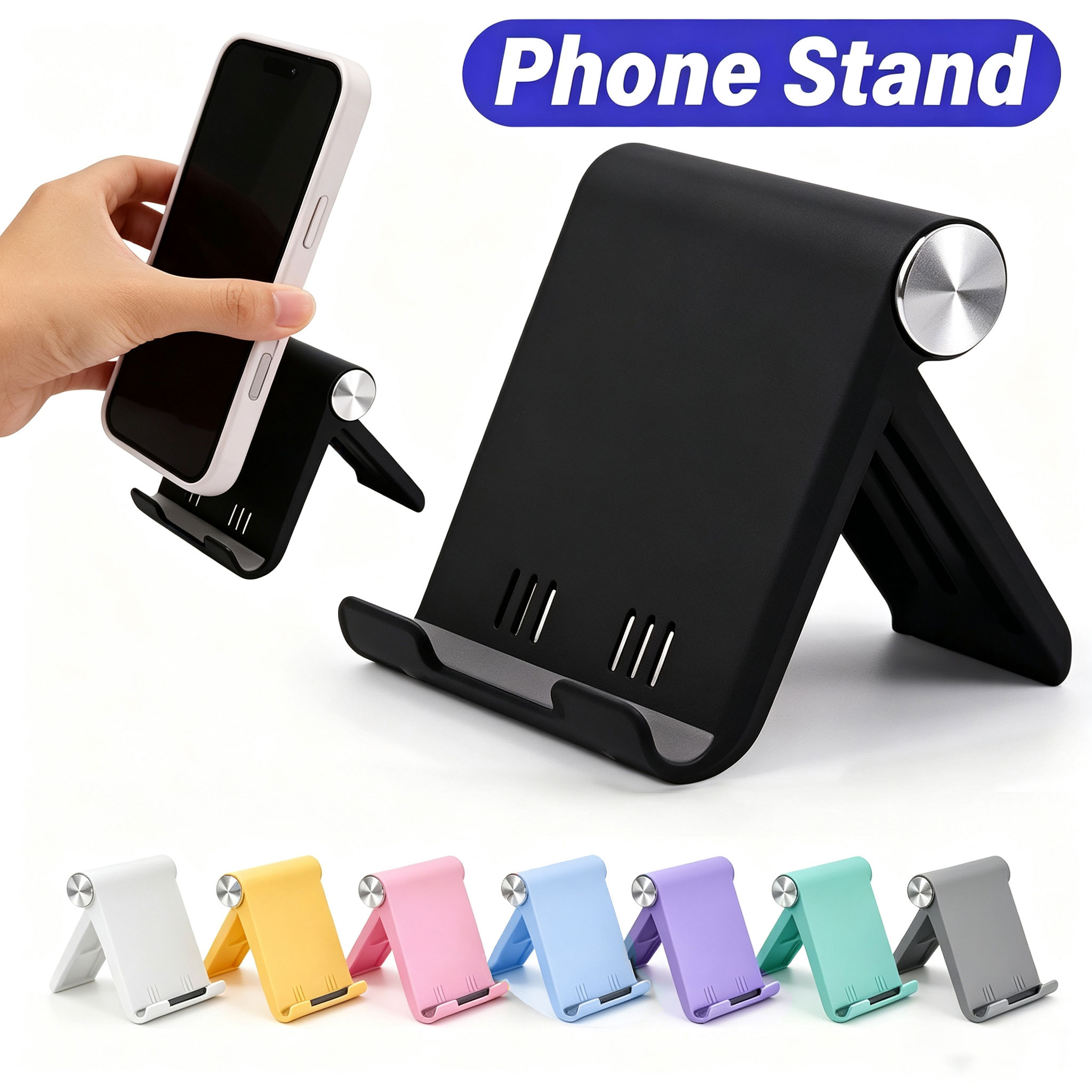Tablet Stand Adjustable - 2pcs Foldable Phone Stand, 8 Colors