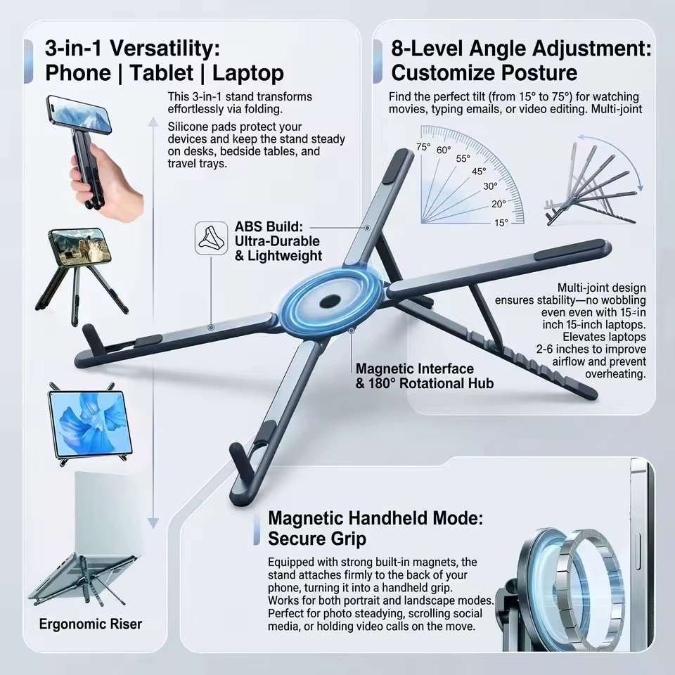 Portable Magnetic Phone Holder - огляд і ціна Tablet Stand Accessories