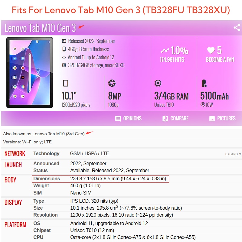 For Lenovo Tab M10 3rd Gen 10. - огляд і ціна Lenovo Tablet M10 Accessories